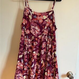 Old Navy Floral Midi Dress - Purple and Pink